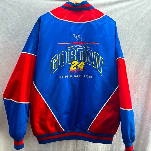 Jeff Gordon #24 Jacket 1995 Winston Cup Champion Nutmeg NASCAR Blue/Red XL - Picture 1 of 11